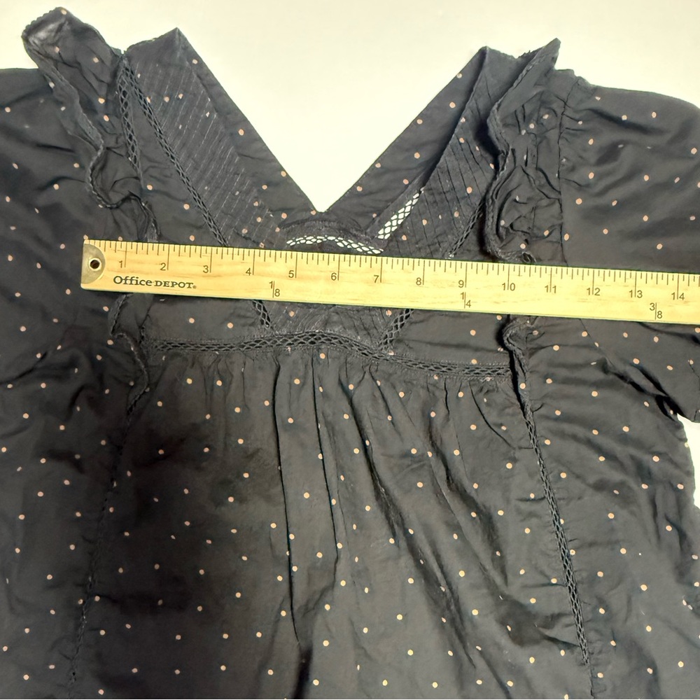 Madewell Voile ruffle pin tuck Black top XS - Picture 8 of 16
